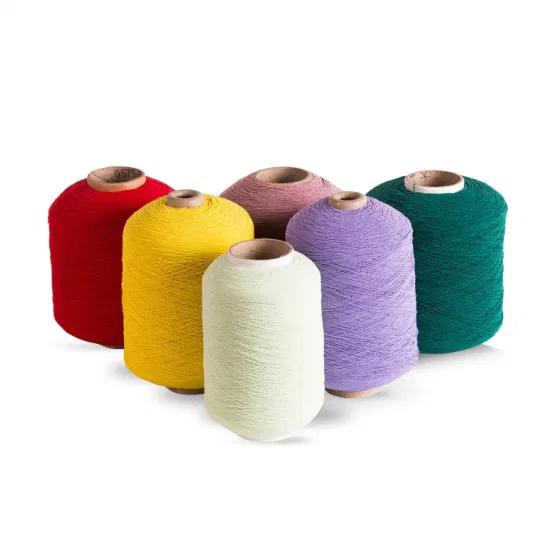 1007575 Rubber Double Covered Yarn Polyester Latex Rubber Thread Yarn for Knitting Cotton Socks and Gloves